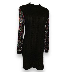 Holiday Sequin Sweater Dress